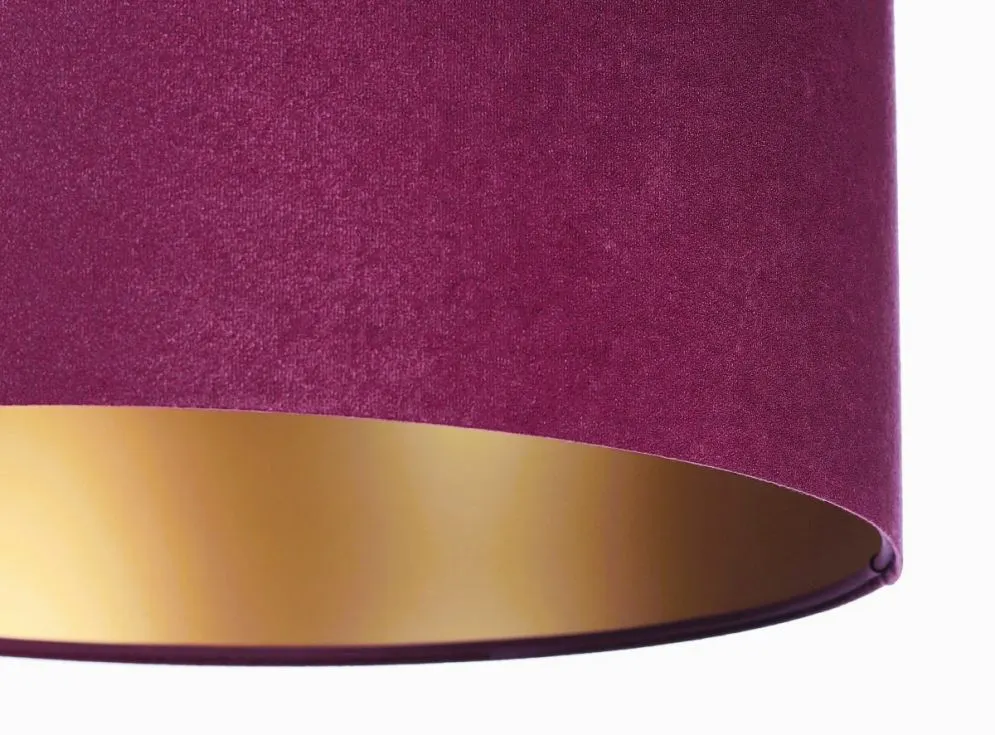 Lampa wisząca HOME 40 fioletowa/złota do salonu welurowa | MIRAT.