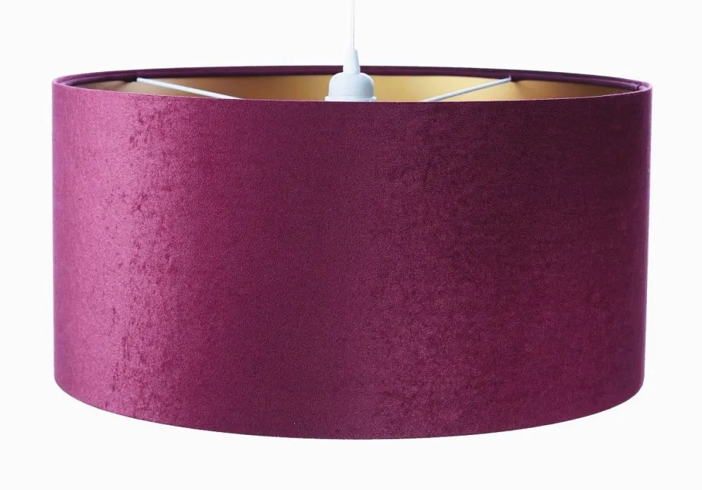 Lampa wisząca HOME 50 fioletowa/złota minimalistyczna w kształcie walca | MIRAT.