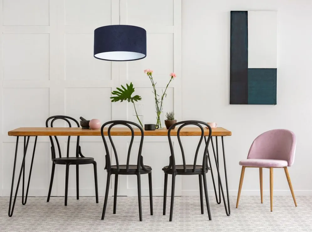 Lampa wisząca HOME 50 granatowa/biała nad stół do jadalni | MIRAT.