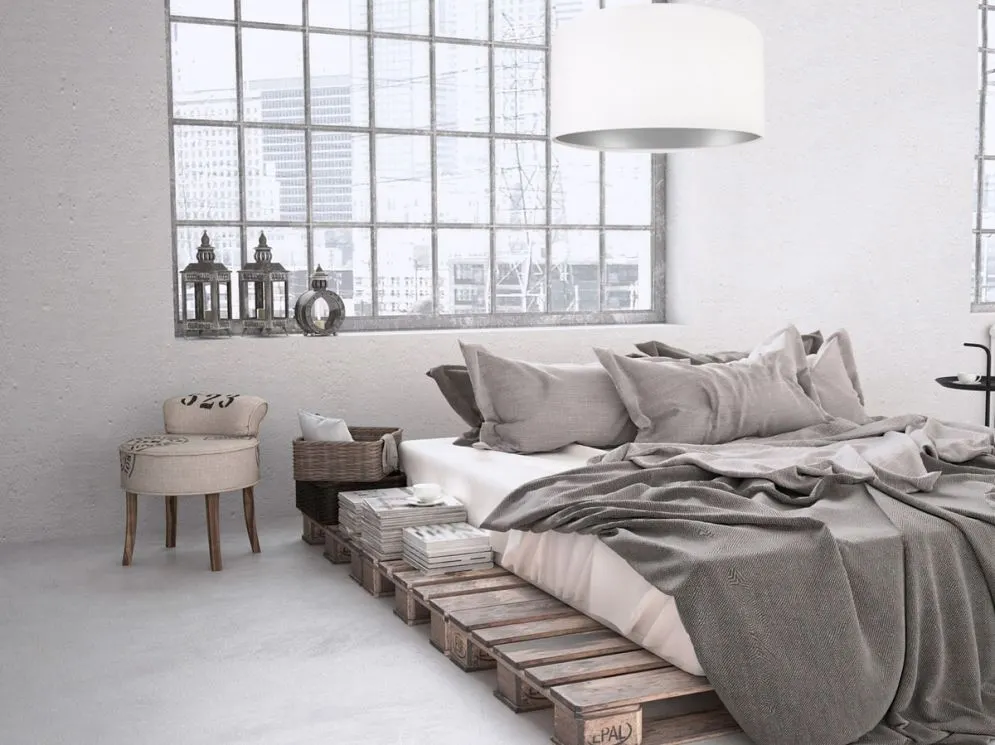 Lampa wisząca HOME 60 biała/srebrna ręcznie robiona polskiej produkcji | MIRAT.