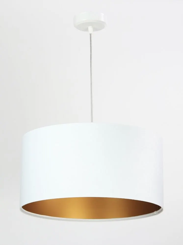 Lampa wisząca HOME 40 biała/złota welurowa polskiej produkcji | MIRAT.