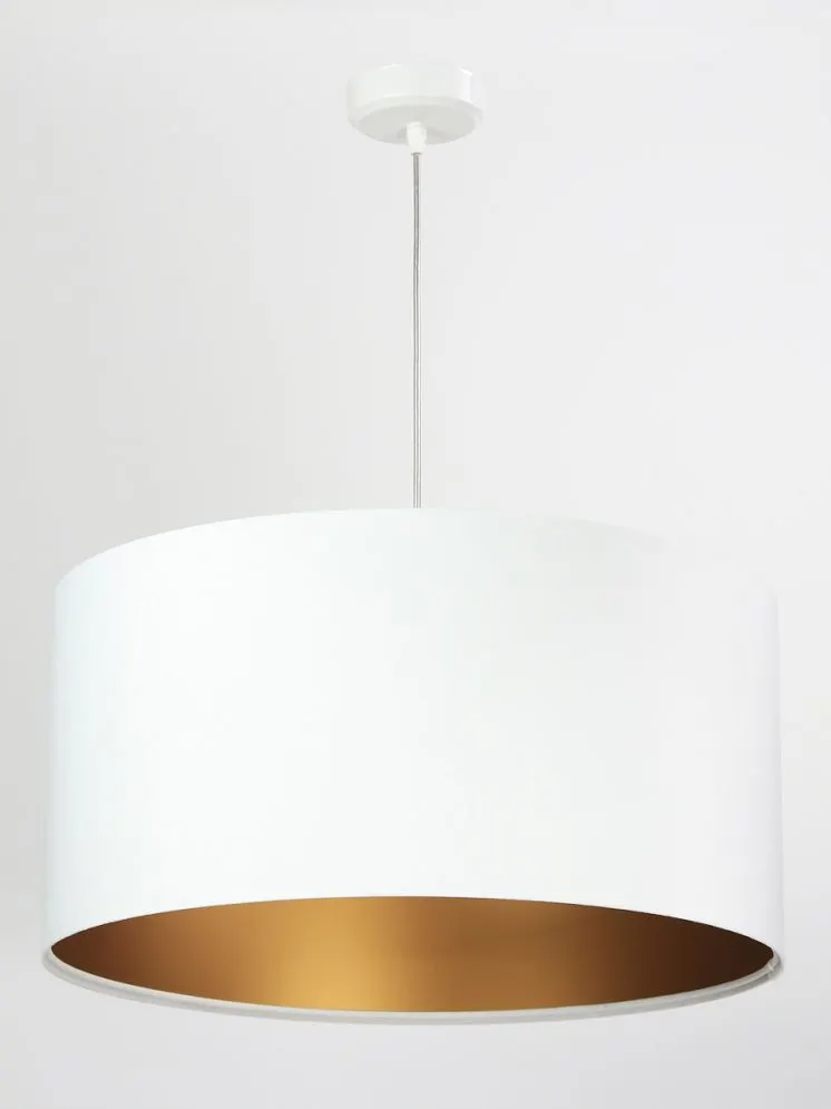 Lampa wisząca HOME 60 biała/złota w stylu glamour | MIRAT.