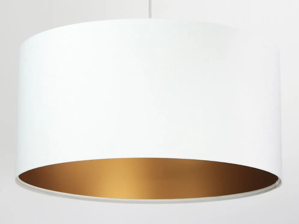 Lampa wisząca HOME 50 biała/złota ręcznie robiona do salonu | MIRAT.