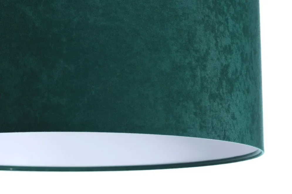 Lampa wisząca HOME 50 zielona/biała walec welurowa | MIRAT.