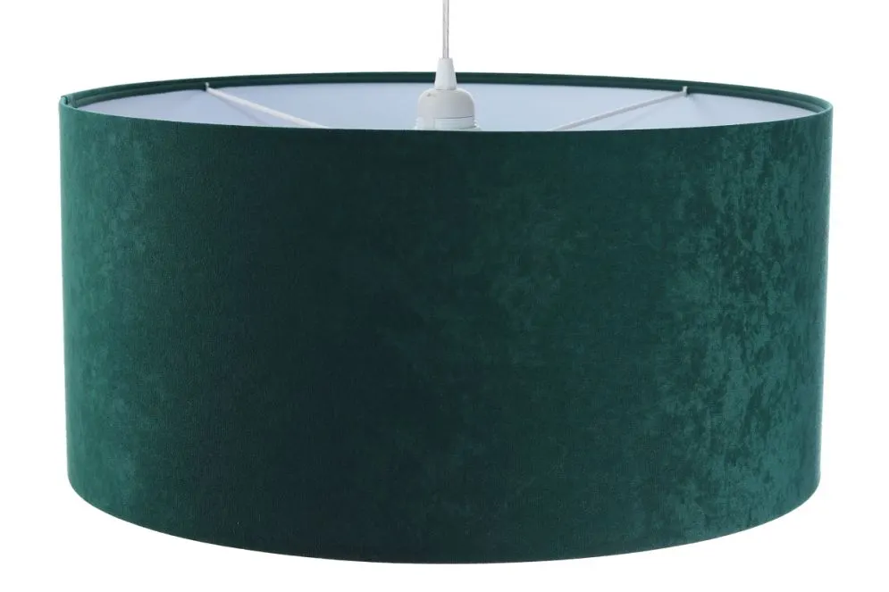 Lampa wisząca HOME 30 zielona/biała welurowa do jadalni | MIRAT.