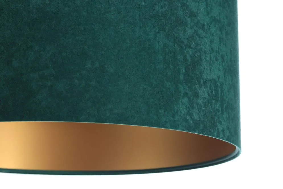 Lampa wisząca HOME 40 zielona/złota welurowa do salonu | MIRAT.