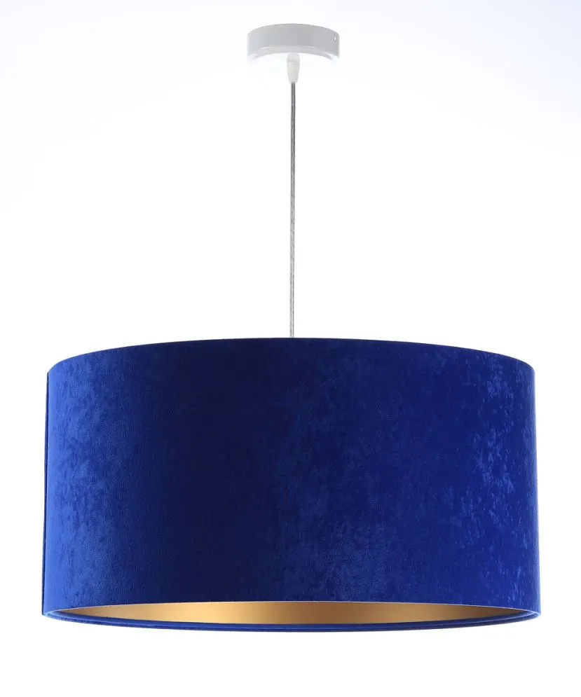 Lampa wisząca HOME 30 niebieska/złota walec mała | MIRAT.