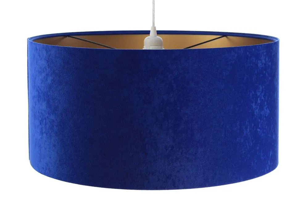 Lampa wisząca HOME 30 niebieska/złota walec mała | MIRAT.