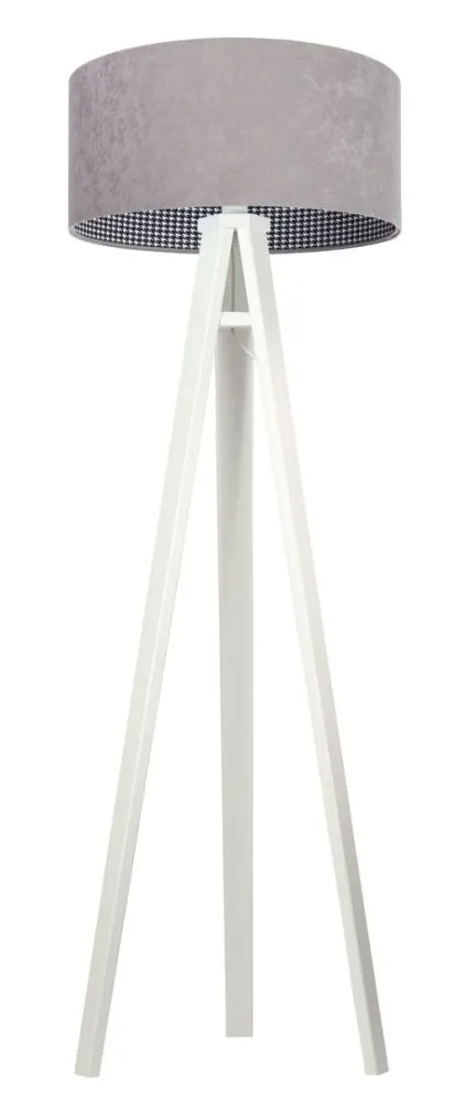 Lampa stojąca HOME 40 szara/biała do salonu podłogowa | MIRAT. w stylu  kolekcja
