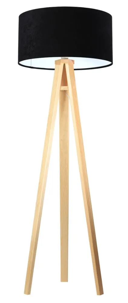 Lampa stojąca HOME 50 czarna/biała/sosna do salonu | MIRAT. w stylu  kolekcja