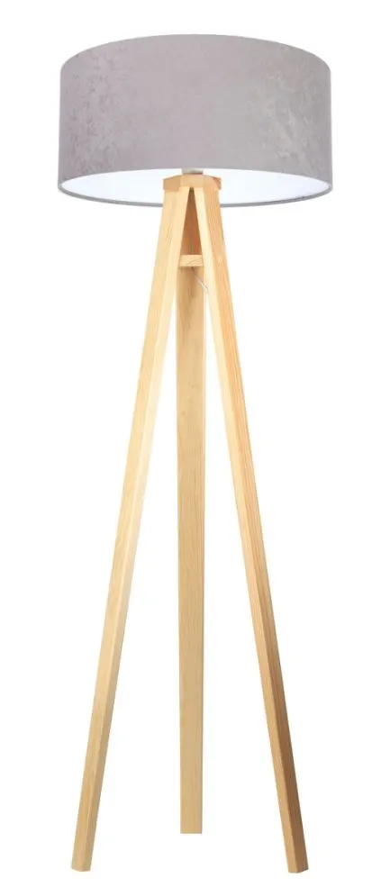 Lampa stojąca HOME 50 szara/biała/sosna do sypialni | MIRAT. w stylu  kolekcja