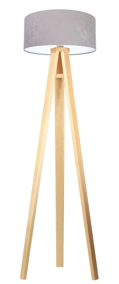Lampa stojąca HOME 40 szara/biała/sosna w stylu skandynawskim | MIRAT. w stylu  kolekcja