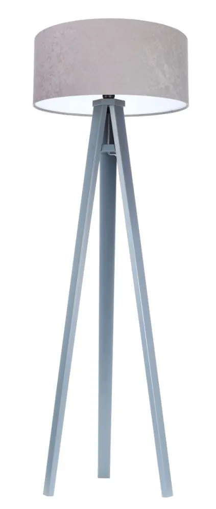 Lampa stojąca HOME 50 szara/biała/szara welurowa polska | MIRAT. w stylu  kolekcja
