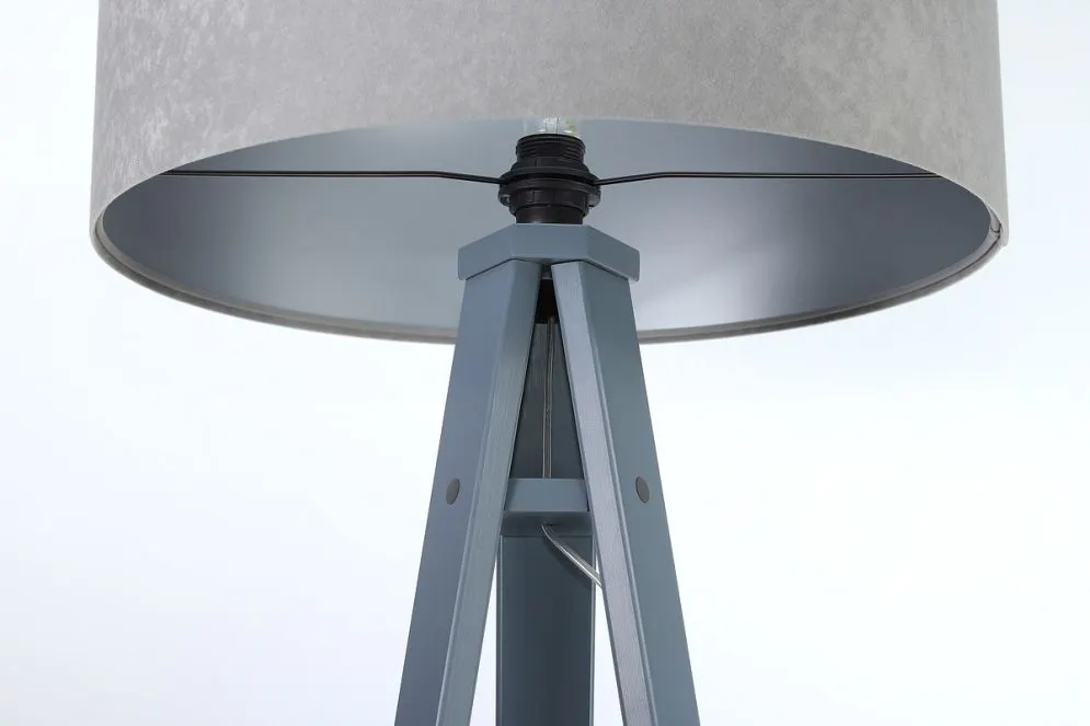 Lampa stojąca HOME 40 szara/srebrna/szara z włącznikiem nożnym | MIRAT.