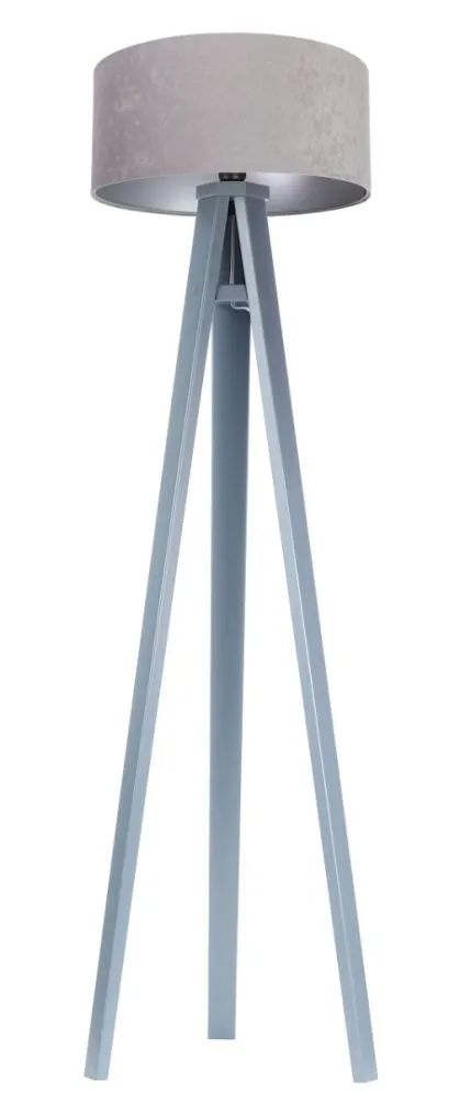 Lampa stojąca HOME 40 szara/srebrna/szara z włącznikiem nożnym | MIRAT.