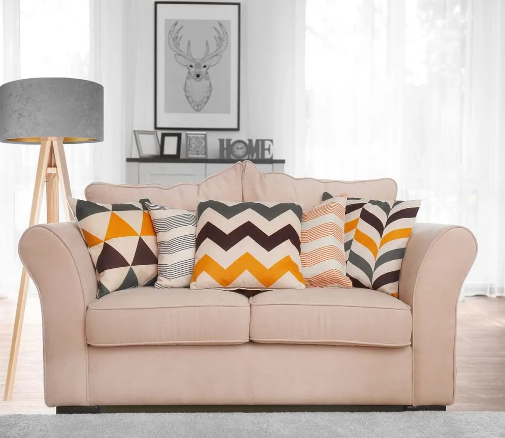 Lampa stojąca HOME 40 szara/złota/sosna w stylu glamour | MIRAT.