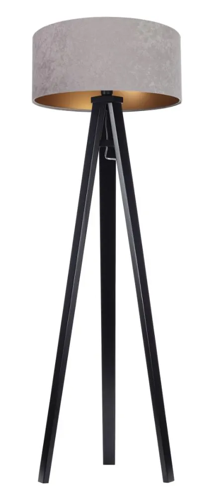 Lampa stojąca HOME 50 szara/złota/czarna do salonu | MIRAT.