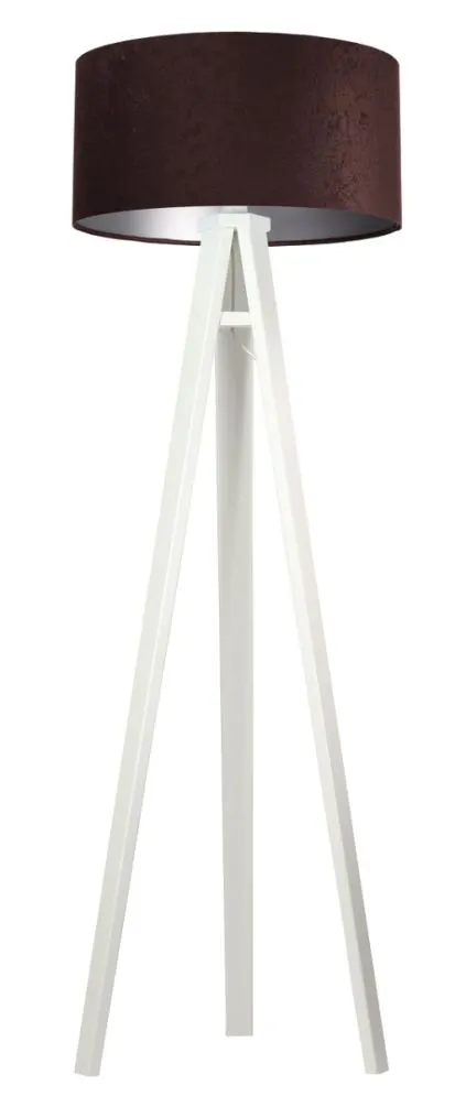 Lampa stojąca HOME 50 brązowa/srebrna/biała welurowa | MIRAT.