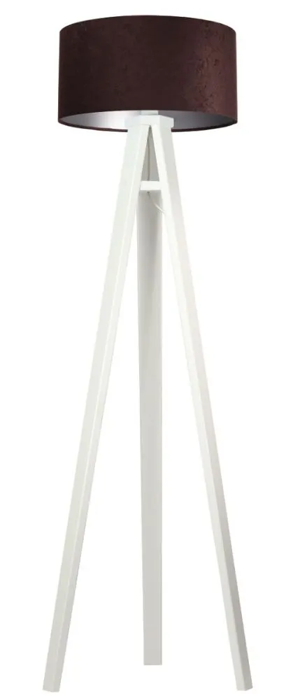 Lampa stojąca HOME 40 brązowa/srebrna/biała na trójnogu | MIRAT.