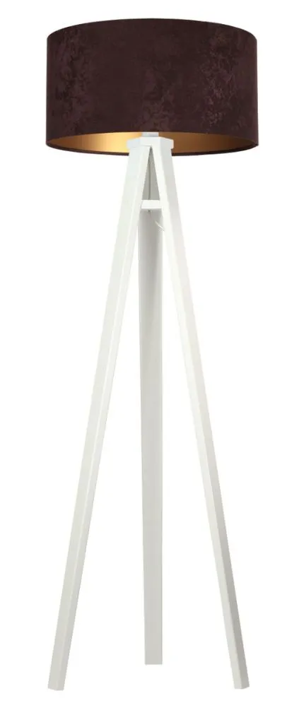Lampa stojąca HOME 50 brązowa/złota/biała z włącznikiem nożnym | MIRAT.