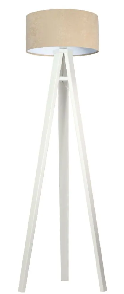 Lampa stojąca HOME 40 beżowa/biała/biała welurowa | MIRAT.