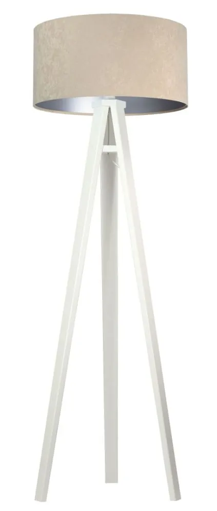 Lampa stojąca HOME 50 beżowa/srebrna/biała w stylu skandynawskim | MIRAT.