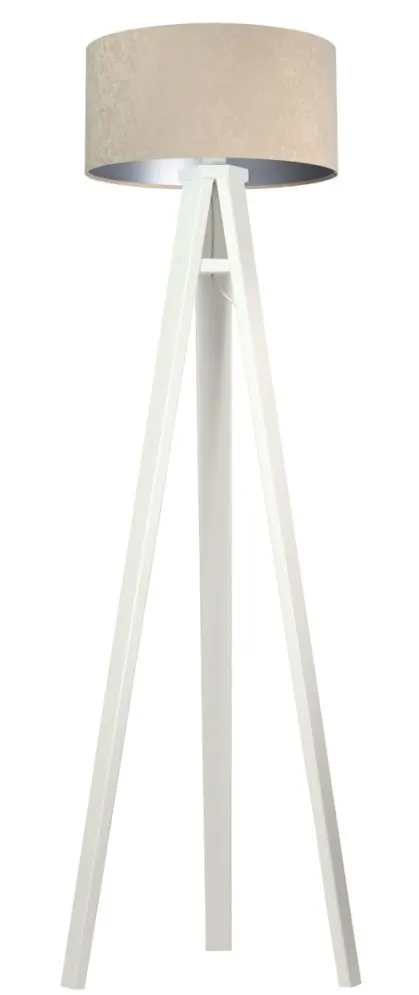 Lampa stojąca HOME 40 beżowa/srebrna/biała do salonu | MIRAT.
