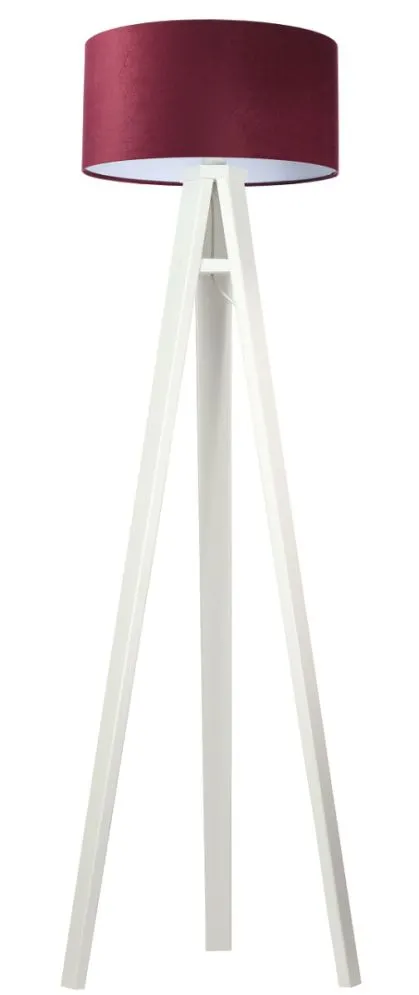 Lampa stojąca HOME 40 bordowa/biała/biała welurowa | MIRAT.