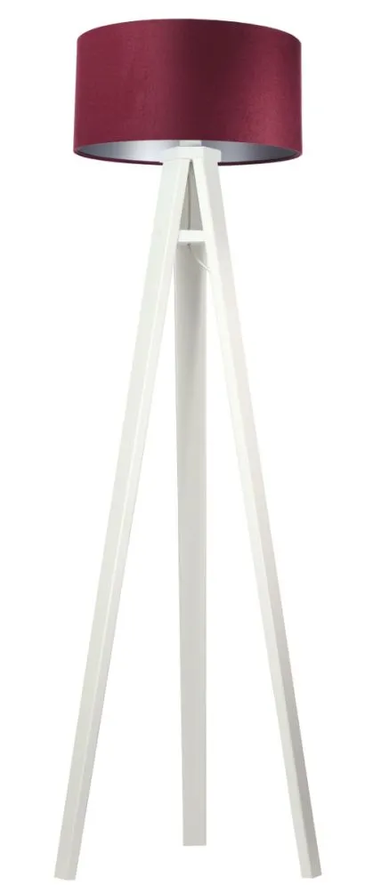 Lampa stojąca HOME 40 bordowa/srebrna/biała w stylu skandynawskim | MIRAT.