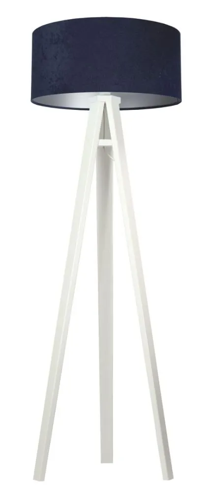 Lampa stojąca HOME 50 granatowa/srebrna/biała do sypialni | MIRAT.