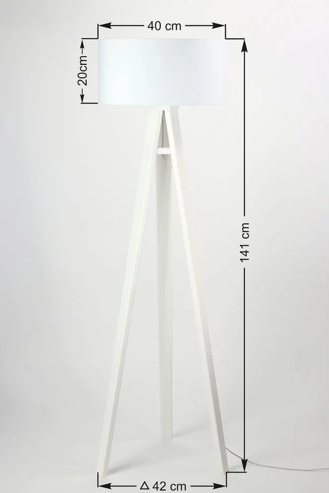 Lampa stojąca HOME 40 biała/srebrna/biała polskiej produkcji | MIRAT.