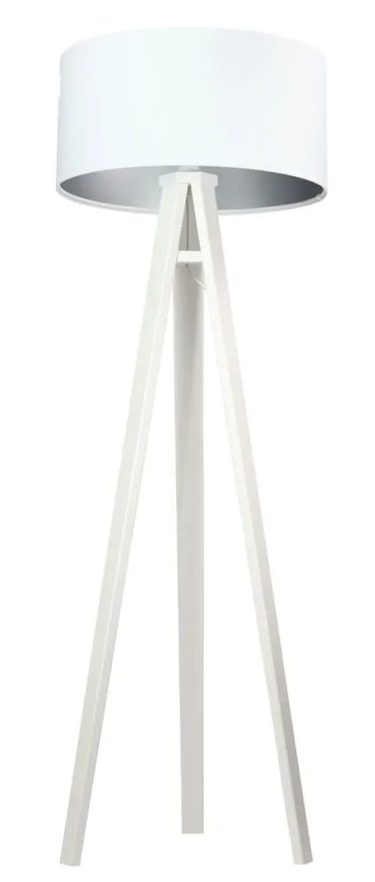 Lampa stojąca HOME 50 biała/srebrna/biała z włącznikiem nożnym | MIRAT.