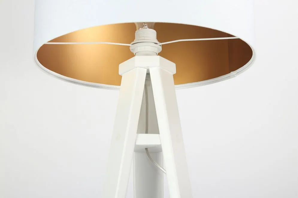 Lampa stojąca HOME 40 biała/złota/biała nowoczesna | MIRAT.