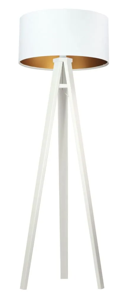 Lampa stojąca HOME 50 biała/złota/biała z włącznikiem nożnym | MIRAT.