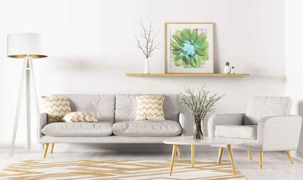 Lampa stojąca HOME 50 biała/złota/biała z włącznikiem nożnym | MIRAT.