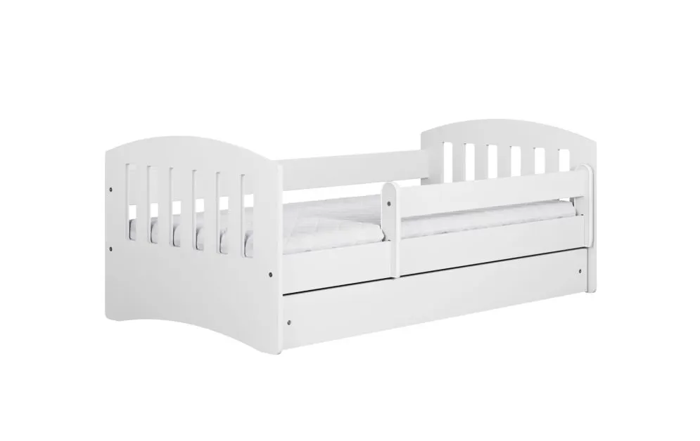 Łóżko dziecięce CLASSIC 1 180x80 białe z szufladą polskiej produkcji | MIRAT. kolekcja CLASSIC