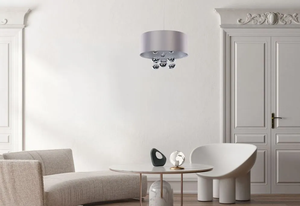 Lampa wisząca BUBBLE LIGHT 40cm szara glam I sklep meblowy MIRAT.