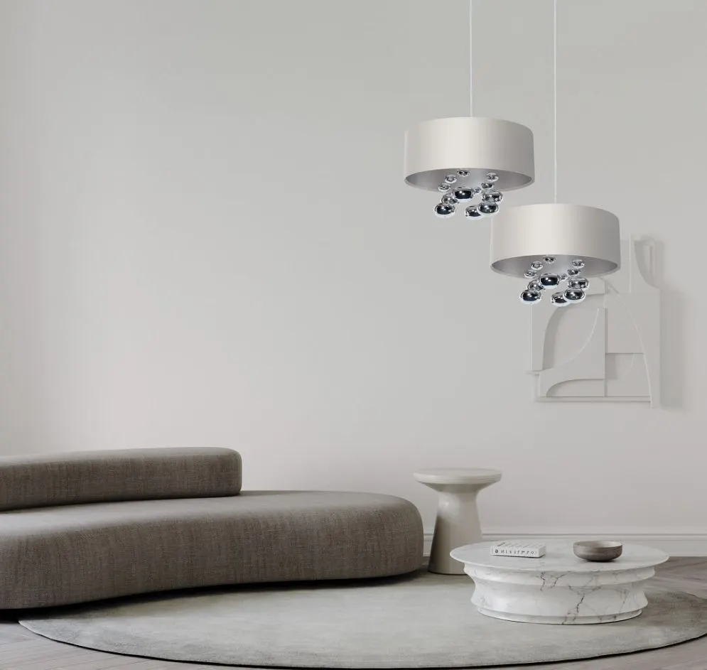 Lampa wisząca BUBBLE LIGHT 40cm biała walcowata I sklep meblowy MIRAT.