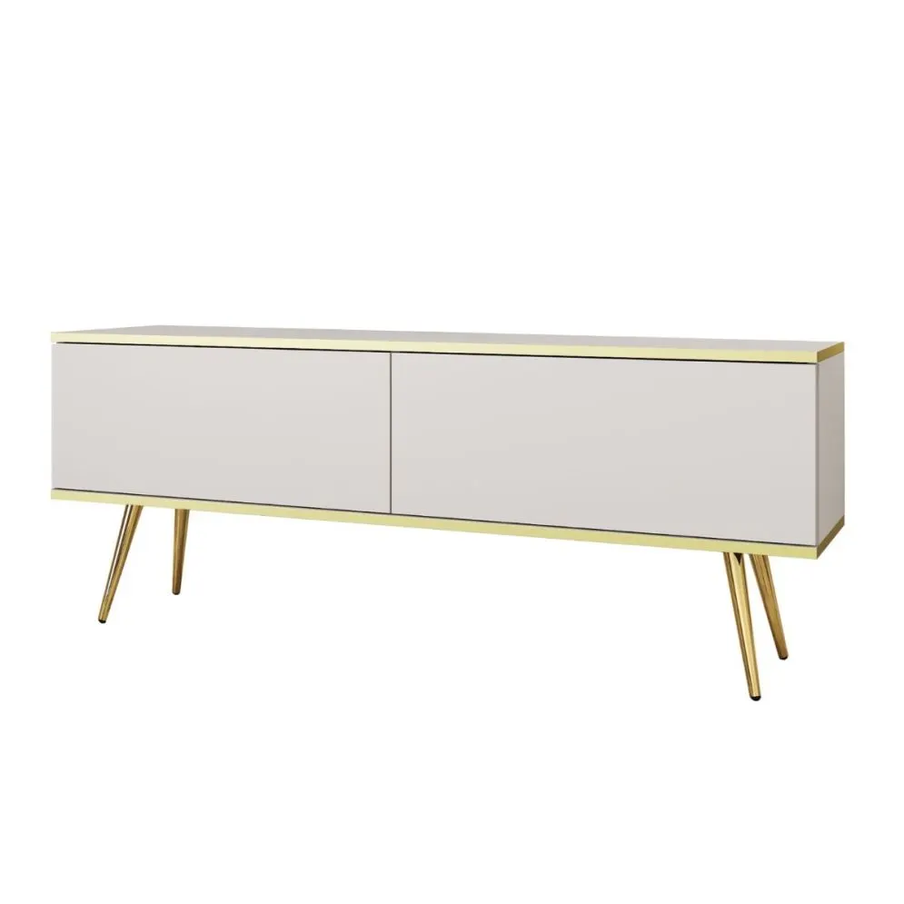 Szafka RTV KARL 135cm wisząca/stojąca biały mat glamour I sklep meblowy MIRAT. styl GLAMOUR