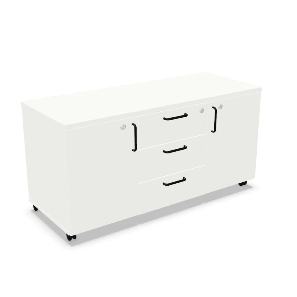 Komoda biurowa EASY SPACE MOB 120cm biała mobilna I sklep meblowy MIRAT.