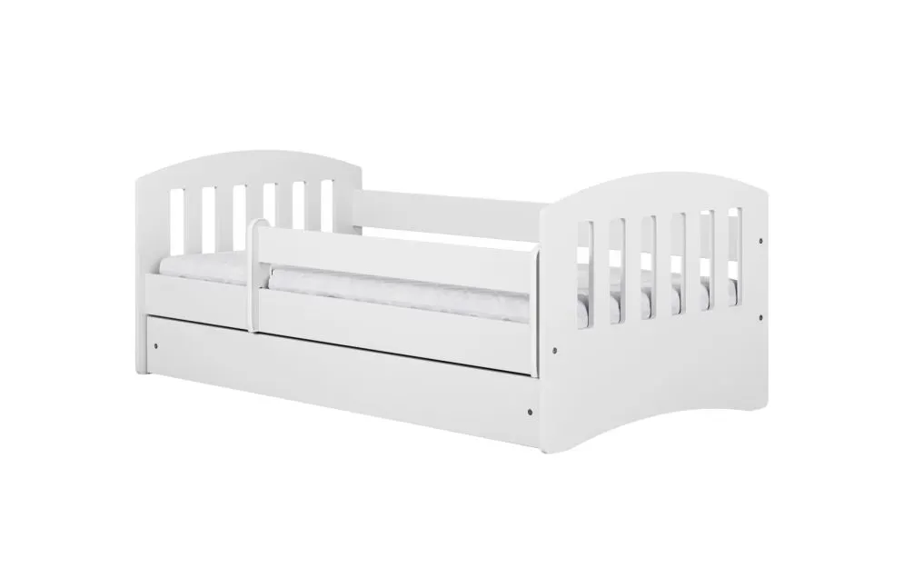 Łóżko dziecięce CLASSIC 1 180x80 białe z szufladą polskiej produkcji | MIRAT. kolekcja CLASSIC