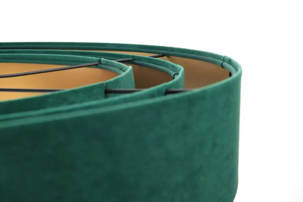 Lampa wisząca TRIO zielona/złota z potrójnym abażurem | MIRAT.