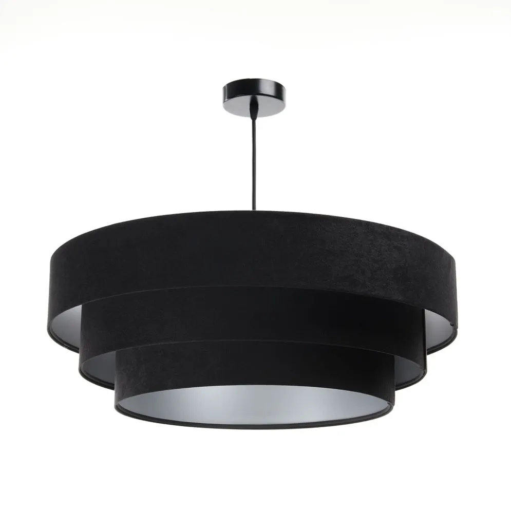 Lampa wisząca TRIO czarna/srebrna w stylu glamour | MIRAT. w stylu  kolekcja