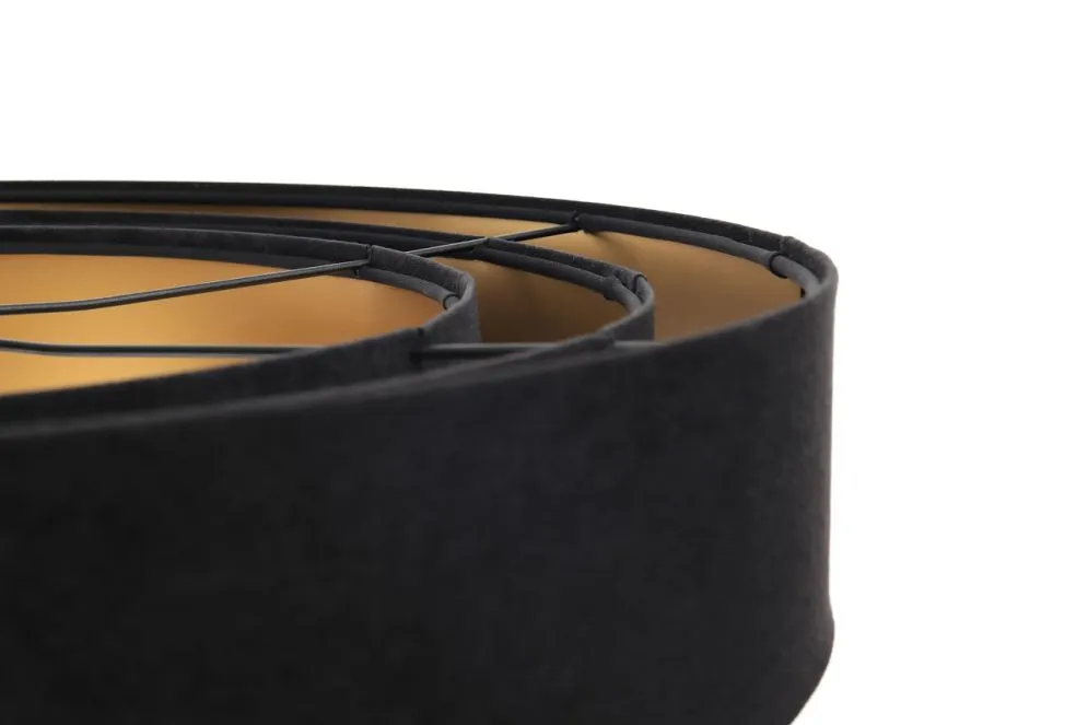Lampa wisząca TRIO czarna/złota welurowa polskiej produkcji | MIRAT. w stylu  kolekcja