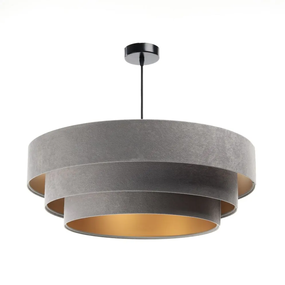 Lampa wisząca TRIO szara/złota ręcznie robiona nad stół | MIRAT. w stylu  kolekcja