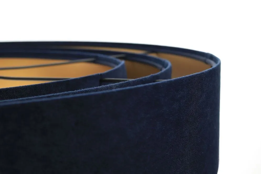 Lampa wisząca TRIO granatowa/złota welurowa nowoczesna | MIRAT. w stylu  kolekcja