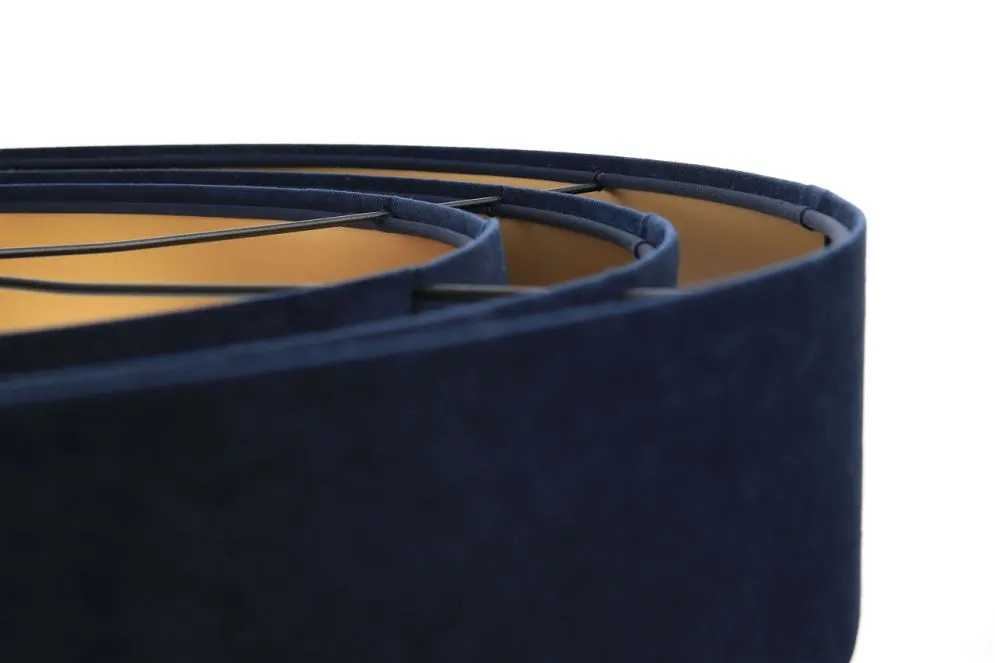 Lampa wisząca TRIO granatowa/złota welurowa nowoczesna | MIRAT. w stylu  kolekcja