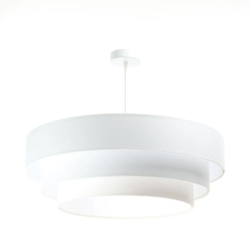 Lampa wisząca TRIO biała welurowa w stylu glamour | MIRAT. w stylu kolekcja