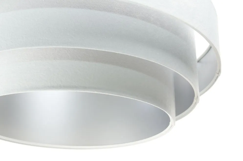 Lampa wisząca TRIO biała/srebrna w stylu glamour do jadalni | MIRAT. w stylu kolekcja