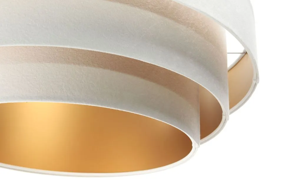 Lampa wisząca TRIO biała/złota welurowa do jadalni | MIRAT. w stylu  kolekcja